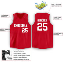 Charger l'image dans la galerie, Custom Red White V-Neck Basketball Jersey