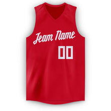 Load image into Gallery viewer, Custom Red White V-Neck Basketball Jersey