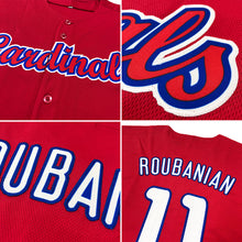 Load image into Gallery viewer, Custom Red White-Royal Authentic Baseball Jersey