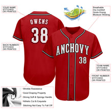 Load image into Gallery viewer, Custom Red White-Black Authentic Baseball Jersey