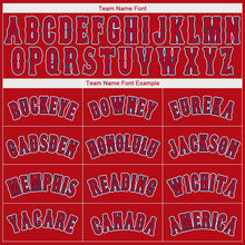 Load image into Gallery viewer, Custom Red Red-Navy Authentic Baseball Jersey