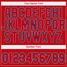 Load image into Gallery viewer, Custom Red Red-Navy Authentic Baseball Jersey