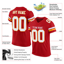 Загрузить изображение в средство просмотра галереи, Custom Red White-Gold Mesh Authentic Football Jersey