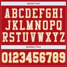 Загрузить изображение в средство просмотра галереи, Custom Red White-Gold Mesh Authentic Football Jersey