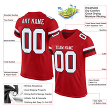 Загрузить изображение в средство просмотра галереи, Custom Red White-Black Mesh Authentic Football Jersey