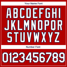 Загрузить изображение в средство просмотра галереи, Custom Red White-Navy Authentic Throwback Rib-Knit Baseball Jersey Shirt