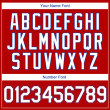 Загрузить изображение в средство просмотра галереи, Custom Red White-Royal Authentic Throwback Rib-Knit Baseball Jersey Shirt