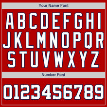 Load image into Gallery viewer, Custom Red White-Navy Authentic Baseball Jersey