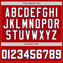 Load image into Gallery viewer, Custom Red White-Navy Authentic Baseball Jersey