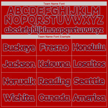 Load image into Gallery viewer, Custom Red White-Navy Authentic Baseball Jersey