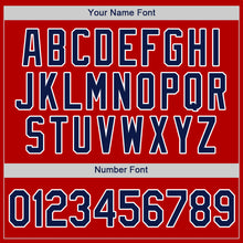 Load image into Gallery viewer, Custom Red Navy-White Authentic Baseball Jersey