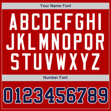 Load image into Gallery viewer, Custom Red Navy-White Authentic Baseball Jersey
