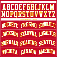 Загрузить изображение в средство просмотра галереи, Custom Red White-Gold Round Neck Rib-Knit Basketball Jersey