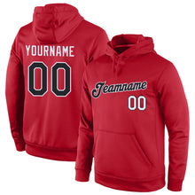 Загрузить изображение в средство просмотра галереи, Custom Stitched Red Black-White Sports Pullover Sweatshirt Hoodie