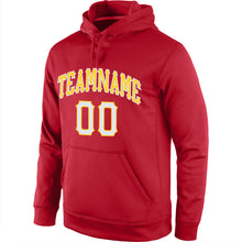 Load image into Gallery viewer, Custom Stitched Red White-Gold Sports Pullover Sweatshirt Hoodie