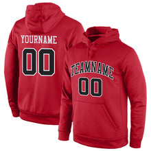 Load image into Gallery viewer, Custom Stitched Red Black-White Sports Pullover Sweatshirt Hoodie