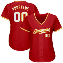 Charger l'image dans la galerie, Custom Red White-Gold Authentic Baseball Jersey