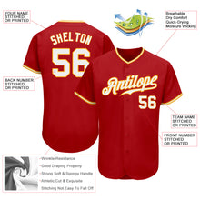 Charger l'image dans la galerie, Custom Red White-Gold Authentic Baseball Jersey