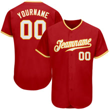 Charger l'image dans la galerie, Custom Red White-Gold Authentic Baseball Jersey