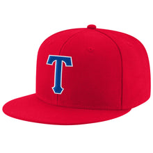 Загрузить изображение в средство просмотра галереи, Custom Red Royal-White Stitched Adjustable Snapback Hat