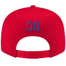 Загрузить изображение в средство просмотра галереи, Custom Red Royal-White Stitched Adjustable Snapback Hat