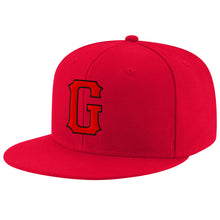 Charger l'image dans la galerie, Custom Red Red-Black Stitched Adjustable Snapback Hat