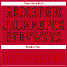 Charger l'image dans la galerie, Custom Red Red-Black Stitched Adjustable Snapback Hat