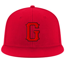 Charger l'image dans la galerie, Custom Red Red-Black Stitched Adjustable Snapback Hat
