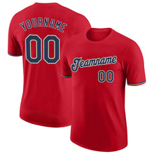 Load image into Gallery viewer, Custom Red Navy-Old Gold Performance T-Shirt