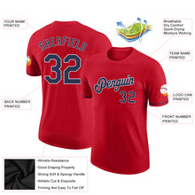 Load image into Gallery viewer, Custom Red Navy-White Performance T-Shirt