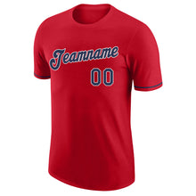 Load image into Gallery viewer, Custom Red Navy-White Performance T-Shirt