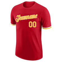Load image into Gallery viewer, Custom Red Gold-White Performance T-Shirt