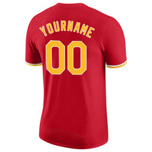 Load image into Gallery viewer, Custom Red Gold-White Performance T-Shirt