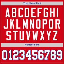 Загрузить изображение в средство просмотра галереи, Custom Red White-Royal Authentic Throwback Rib-Knit Baseball Jersey Shirt