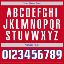 Загрузить изображение в средство просмотра галереи, Custom Red White-Royal Authentic Throwback Rib-Knit Baseball Jersey Shirt