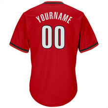 Загрузить изображение в средство просмотра галереи, Custom Red White-Black Authentic Throwback Rib-Knit Baseball Jersey Shirt