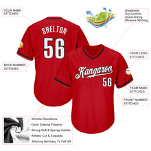Загрузить изображение в средство просмотра галереи, Custom Red White-Black Authentic Throwback Rib-Knit Baseball Jersey Shirt