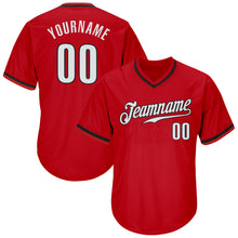 Загрузить изображение в средство просмотра галереи, Custom Red White-Black Authentic Throwback Rib-Knit Baseball Jersey Shirt