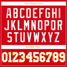 Загрузить изображение в средство просмотра галереи, Custom Red White-Gold Authentic Throwback Rib-Knit Baseball Jersey Shirt