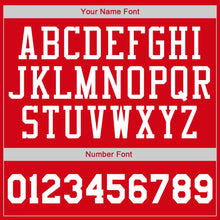 Загрузить изображение в средство просмотра галереи, Custom Red White-Gold Authentic Throwback Rib-Knit Baseball Jersey Shirt