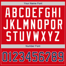 Загрузить изображение в средство просмотра галереи, Custom Red Navy-White Authentic Throwback Rib-Knit Baseball Jersey Shirt