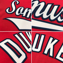 Загрузить изображение в средство просмотра галереи, Custom Red Black-White Authentic Throwback Rib-Knit Baseball Jersey Shirt