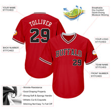 Загрузить изображение в средство просмотра галереи, Custom Red Black-White Authentic Throwback Rib-Knit Baseball Jersey Shirt
