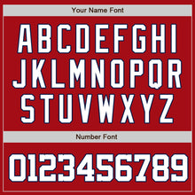 Load image into Gallery viewer, Custom Red White-Navy Authentic Two Tone Baseball Jersey