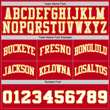 Загрузить изображение в средство просмотра галереи, Custom Red White-Gold Authentic Throwback Basketball Shorts