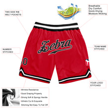 Charger l'image dans la galerie, Custom Red Black-White Authentic Throwback Basketball Shorts
