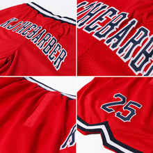 Загрузить изображение в средство просмотра галереи, Custom Red Navy-White Authentic Throwback Basketball Shorts