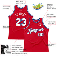 Laden Sie das Bild in den Galerie-Viewer, Custom Red White-Royal Authentic Throwback Basketball Jersey
