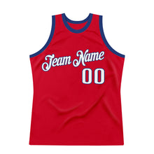 Load image into Gallery viewer, Custom Red White-Royal Authentic Throwback Basketball Jersey
