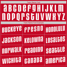 Загрузить изображение в средство просмотра галереи, Custom Red White-Gold Authentic Throwback Basketball Jersey